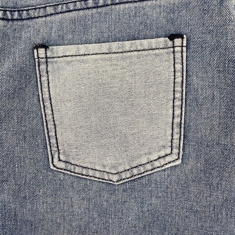 Roxy Java to Lombok Womens Size Small Denim Mini Skirt Blue Raw Hem Logo NEW - Picture 4 of 8